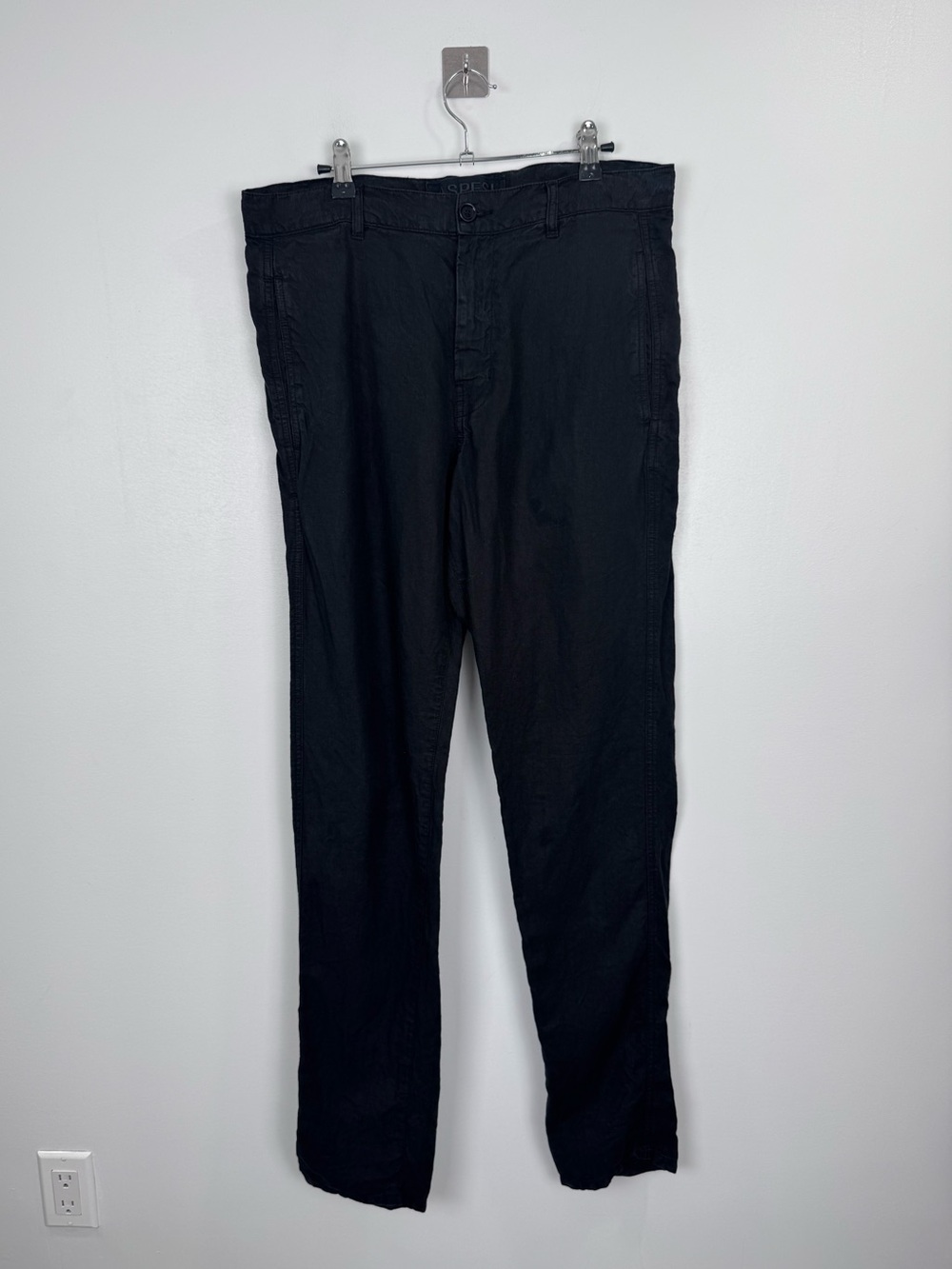 Aspesi Men Black Linen Pant Size Small